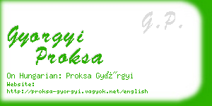 gyorgyi proksa business card